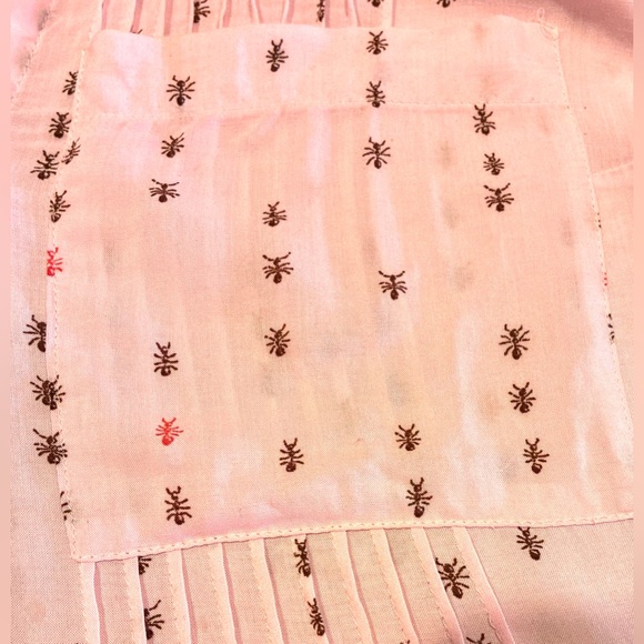 Anthropologie conversations Tank 8 of 52 Ant Print Button Front Pink SZ.med - Picture 6 of 14